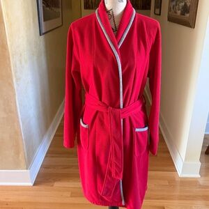 Old Navy Red Belted Knee Length Wrap Robe Size Medium